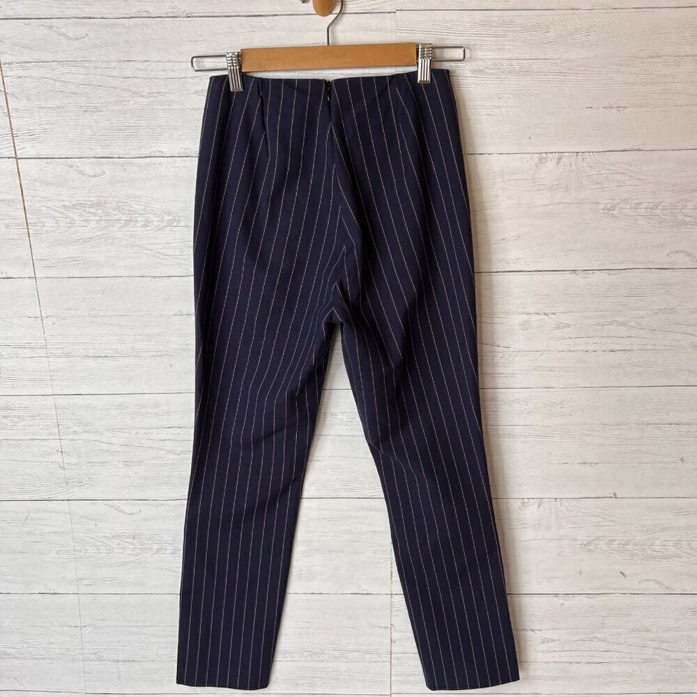 Rag & Bone Pants Womens Size 4 Navy Stripe Simone Snap Pant High Rise Career - Picture 11 of 16